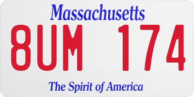 MA license plate 8UM174