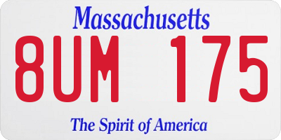 MA license plate 8UM175