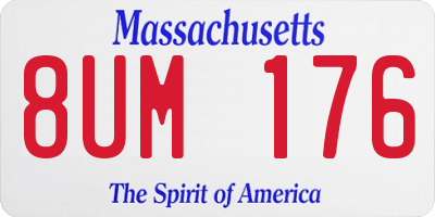 MA license plate 8UM176