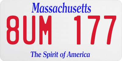 MA license plate 8UM177