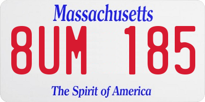 MA license plate 8UM185