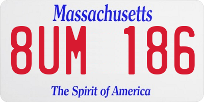 MA license plate 8UM186