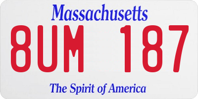 MA license plate 8UM187