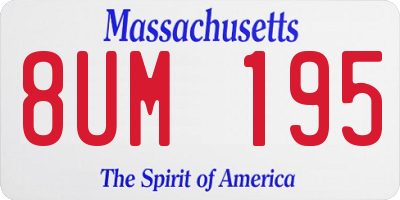 MA license plate 8UM195