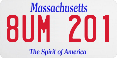 MA license plate 8UM201