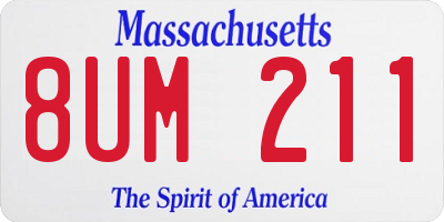 MA license plate 8UM211
