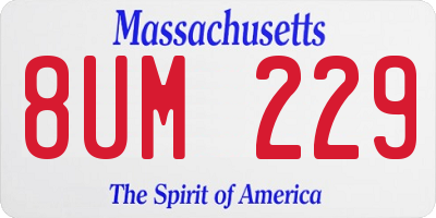MA license plate 8UM229