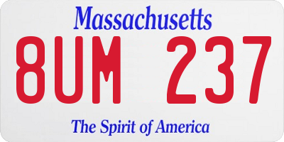 MA license plate 8UM237