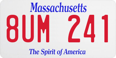 MA license plate 8UM241