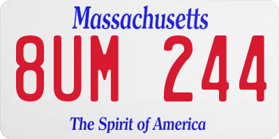 MA license plate 8UM244