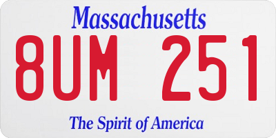 MA license plate 8UM251
