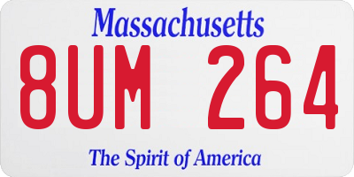 MA license plate 8UM264
