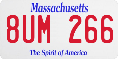 MA license plate 8UM266
