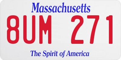 MA license plate 8UM271