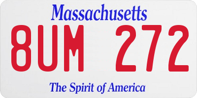 MA license plate 8UM272