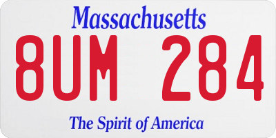 MA license plate 8UM284