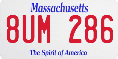 MA license plate 8UM286