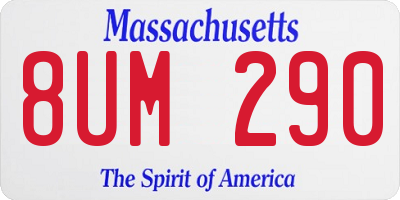 MA license plate 8UM290