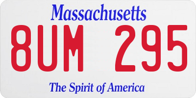 MA license plate 8UM295