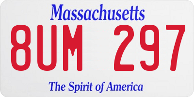 MA license plate 8UM297