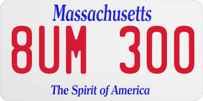 MA license plate 8UM300