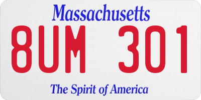 MA license plate 8UM301