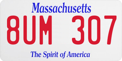 MA license plate 8UM307