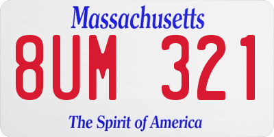 MA license plate 8UM321