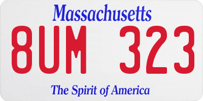 MA license plate 8UM323