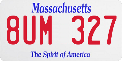 MA license plate 8UM327