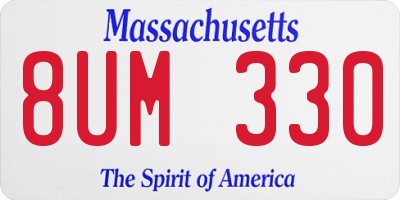 MA license plate 8UM330