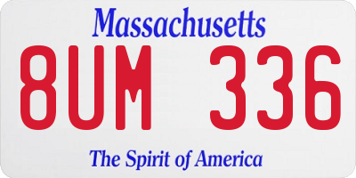MA license plate 8UM336