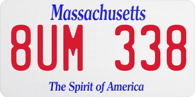 MA license plate 8UM338