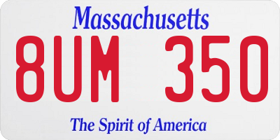MA license plate 8UM350