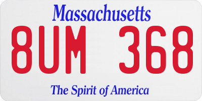 MA license plate 8UM368