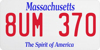 MA license plate 8UM370