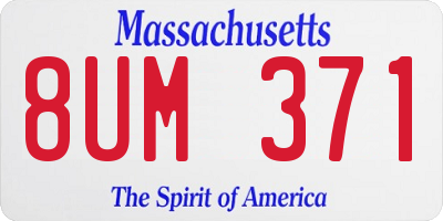 MA license plate 8UM371
