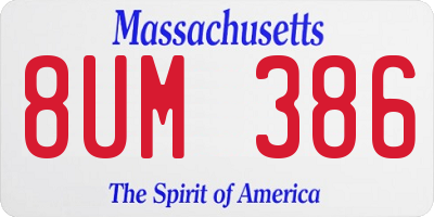 MA license plate 8UM386