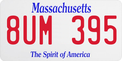 MA license plate 8UM395