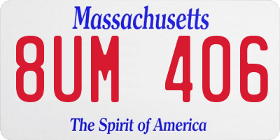 MA license plate 8UM406