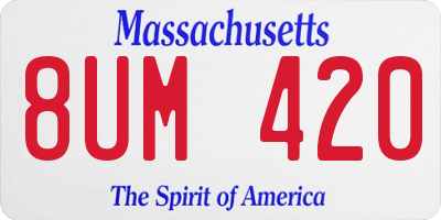 MA license plate 8UM420