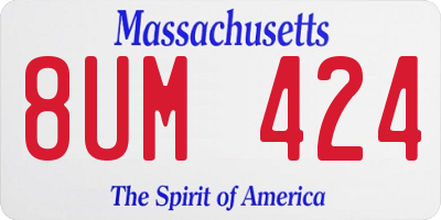 MA license plate 8UM424