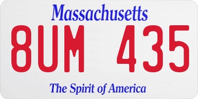 MA license plate 8UM435