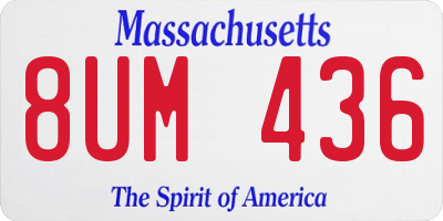 MA license plate 8UM436