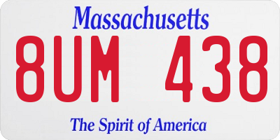 MA license plate 8UM438
