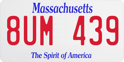 MA license plate 8UM439