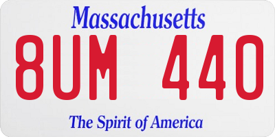 MA license plate 8UM440
