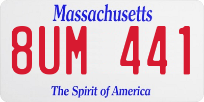 MA license plate 8UM441