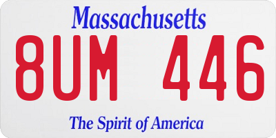 MA license plate 8UM446