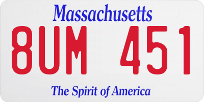 MA license plate 8UM451